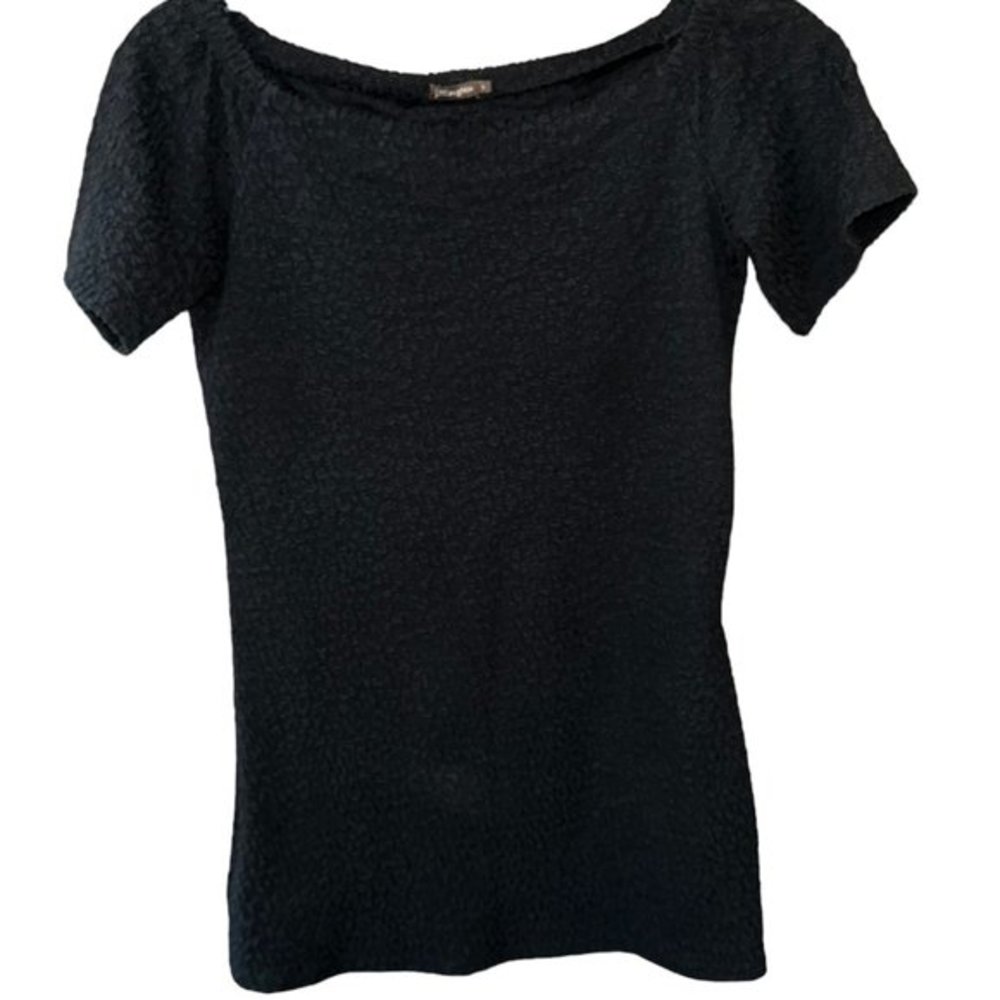 J Mclaughlin Black Textured A Line Dress Size Sma… - image 1